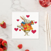 Weißes Kaninchen 1 Serviette (Beispiel)