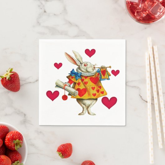 Weißes Kaninchen 1 Serviette (Beispiel)