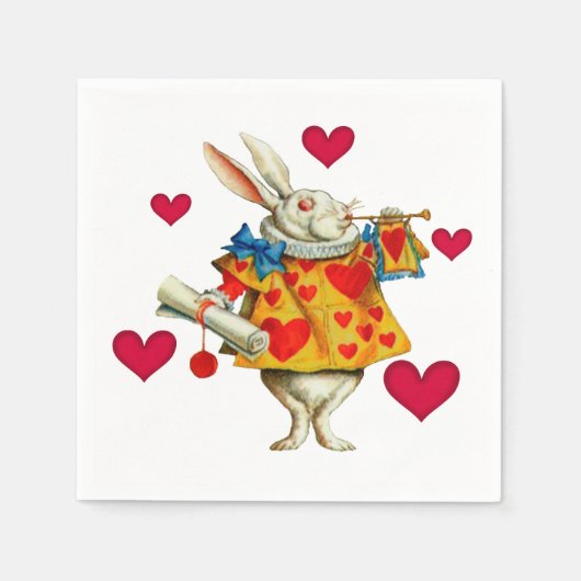 Weißes Kaninchen 1 Serviette (Vorderseite)