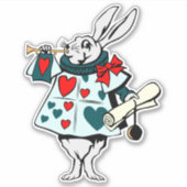 Weißes Kaninchen 4 Aufkleber (Vorderseite)