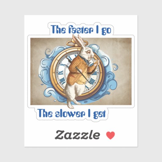 Weißes Kaninchen, Alice im Wunderland. Aufkleber (Blatt)