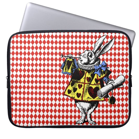 Weißes Kaninchen Alice im Wunderland Diamonds Laptopschutzhülle (Vorderseite)