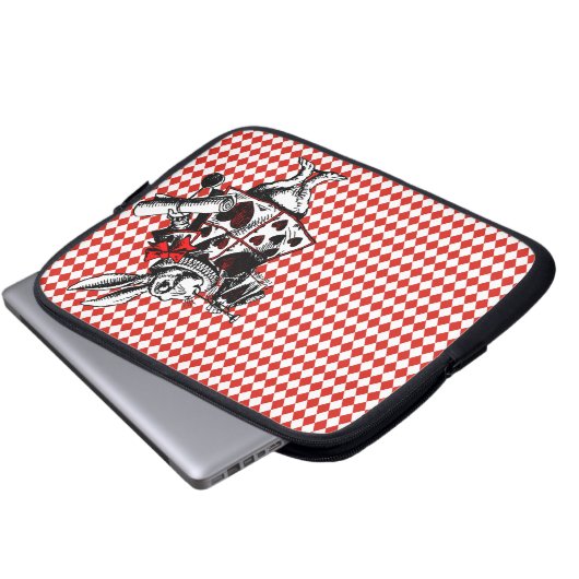 Weißes Kaninchen-Alice im Wunderland Laptop-Sieb Laptopschutzhülle (Vorne Knopf)