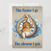 Weißes Kaninchen, Alice im Wunderland. Mitteilungskarte (Vorderseite)