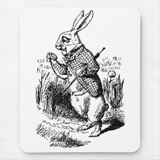 Weißes Kaninchen - Alice im Wunderland Mousepad (Vorne)