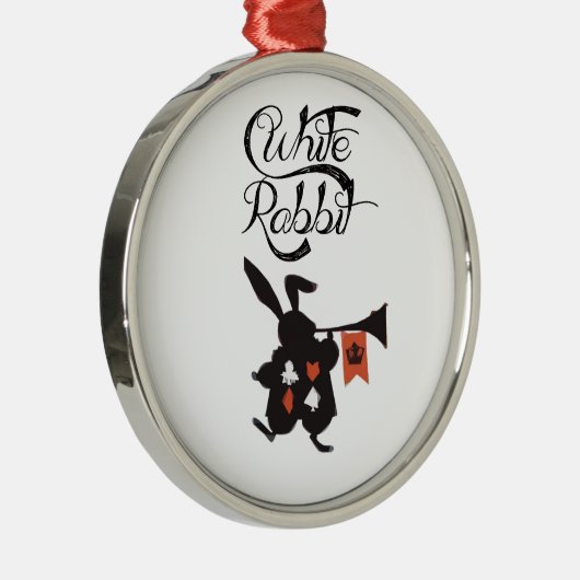 Weißes Kaninchen, Alice im Wunderland Ornament Aus Metall (Rechts)