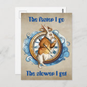 Weißes Kaninchen, Alice im Wunderland. Postkarte (Vorne/Hinten)