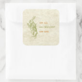 Weißes Kaninchen, Alice im Wunderland Quadratischer Aufkleber (Tasche)