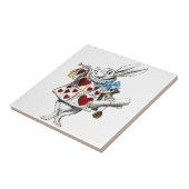 Weißes Kaninchen Alice Wunderland Herz Fliese (Seite)