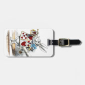 Weißes Kaninchen Alice Wunderland Herz Gepäckanhänger (Vorderseite horizontal)