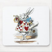 Weißes Kaninchen Alice Wunderland Herz Mousepad (Vorne)