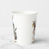 Weißes Kaninchen Alice Wunderland Herz Pappbecher (Links)