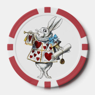 Weißes Kaninchen Alice Wunderland Herz Pokerchips