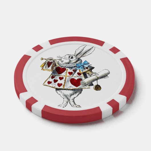 Weißes Kaninchen Alice Wunderland Herz Pokerchips (Einzeln)