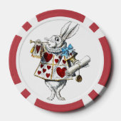 Weißes Kaninchen Alice Wunderland Herz Pokerchips (Rückseite)