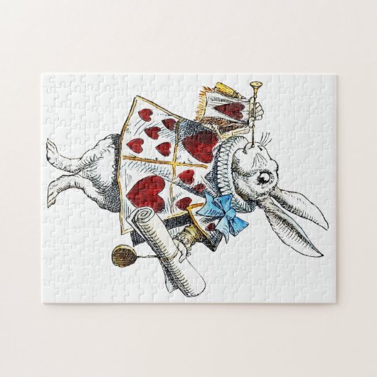 Weißes Kaninchen Alice Wunderland Herz Puzzle (Horizontal)