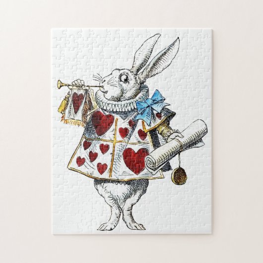 Weißes Kaninchen Alice Wunderland Herz Puzzle (Vertikal)