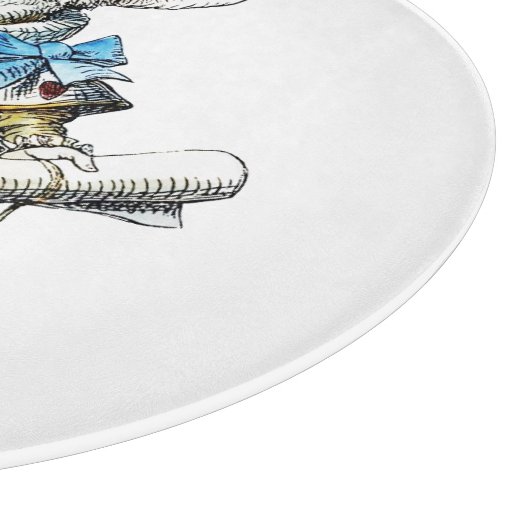 Weißes Kaninchen Alice Wunderland Herz Schneidebrett (Ecke)