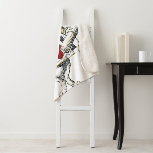 Weißes Kaninchen Alice Wunderland Herz Sherpadecke (Beispiel)