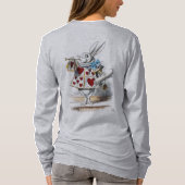 Weißes Kaninchen Alice Wunderland Herz T-Shirt (Rückseite)