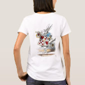 Weißes Kaninchen Alice Wunderland Herz T-Shirt (Rückseite)