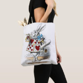 Weißes Kaninchen Alice Wunderland Herz Tasche (Von Nahem)