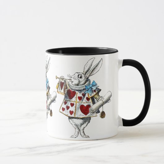 Weißes Kaninchen Alice Wunderland Herz Tasse (Rechts)