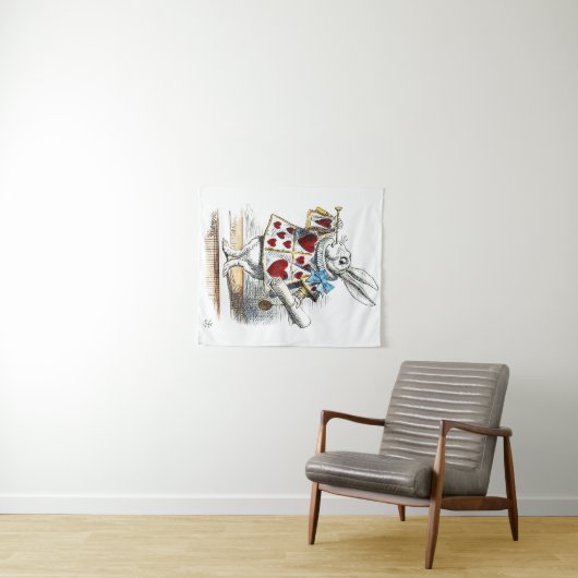 Weißes Kaninchen Alice Wunderland Herz Wandteppich (Beispiel (Horizontal))