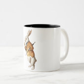 Weißes Kaninchen (Alice's Adventures in Wonderland Zweifarbige Tasse (VorderseiteRechts)