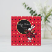 Weißes Kaninchen am Roten Geburtstag (Stehend Vorderseite)