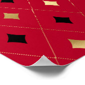 Weißes Kaninchen am Roten Geburtstag Poster (Ecke)