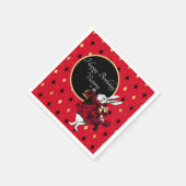 Weißes Kaninchen am Roten Geburtstag Serviette (Ecke)