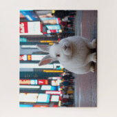 Weißes Kaninchen auf dem Times Square Puzzle (Vertikal)