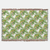 Weißes Kaninchen auf grüner geteerter Wohngestaltu Decke (Vorderseite)