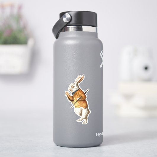 Weißes Kaninchen Aufkleber (HydroFlask)