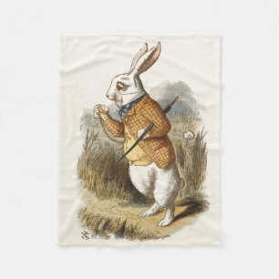 Weißes Kaninchen aus Alice im Wunderland Vintage A Fleecedecke