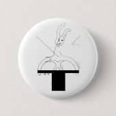 Weißes Kaninchen aus einem Top Hut Button (Vorderseite)