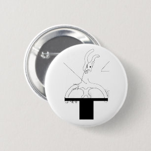 Weißes Kaninchen aus einem Top Hut Button