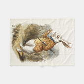 Weißes Kaninchen aus Vintager Alice im Wunderland Fleecedecke (Vorderseite (Horizontal))