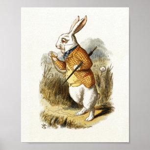 Weißes Kaninchen aus Vintager Alice im Wunderland Poster