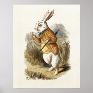 Weißes Kaninchen aus Vintager Alice im Wunderland Poster