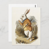 Weißes Kaninchen aus Vintager Alice im Wunderland Postkarte (Vorne/Hinten)