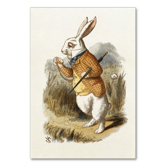 Weißes Kaninchen aus Vintager Alice im Wunderland Tischnummer (Vorderseite)