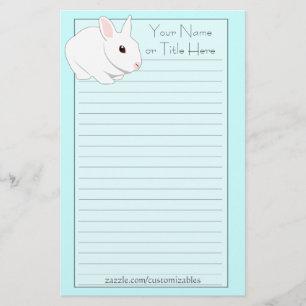 Weißes Kaninchen-Briefpapier Briefpapier