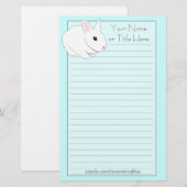 Weißes Kaninchen-Briefpapier Briefpapier (Vorne/Hinten)