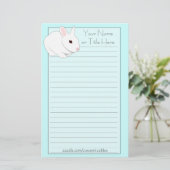 Weißes Kaninchen-Briefpapier Briefpapier (Stehend Vorderseite)