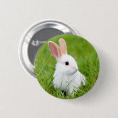 Weißes Kaninchen Button (Vorne & Hinten)