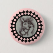 Weißes Kaninchen Button (Vorderseite)