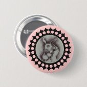 Weißes Kaninchen Button (Vorne & Hinten)