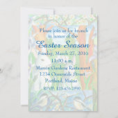 Weißes Kaninchen Chickadevögel Osterbrunch Einladung (Rückseite)